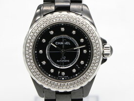 【 シャネル CHANEL 】 腕時計 J12 H1626 黒セラミック 12Pダイヤ アフターダイヤベゼル 38mm 自動巻 デイト メンズ □新着 02202-0 中古 送料無料