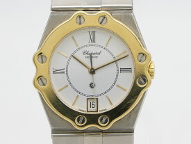 【 ショパール CHOPARD 】腕時計 サンモリッツ 8023 K18YG/SS クォ―ツ ホワイト文字盤 デイト メンズ 新着 70096-2　中古送料無料