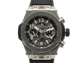 【 ウブロ HUBLOT 】 腕時計 411.NX.1170.RX ビックバン ウニコ クロノ チタン/ラバー 自動巻 デイト 裏スケ メンズ 箱 保 新着 70200-1 中古 送料無料