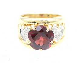 【 イエローゴールド K18YG 】 指輪 リング ガーネット 4.78ct ダイヤ 0.10ct 7.8g 11号 PV刻印 レディース ☆新着 02596-0 中古 送料無料