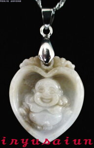 布袋様開運 風水 天然 翡翠手彫り 布袋様ペンダントトップ 新品レディースネックレスメンズネックレスFeng shui Hotei necklace Jade男女兼用 威龍彩雲通販