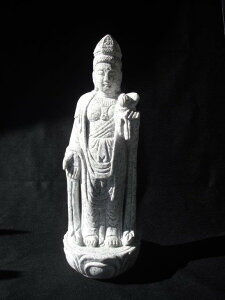 【本格仕様!】聖観音地蔵10号 白御影石 総高36cm 重さ6kg