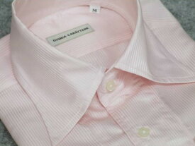 ◆フォーマルシャツ◇ピンク織縞■パーティー■ドレスアップ■ダブルカフス