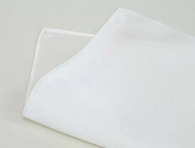 ◆日本製◆ポケットチーフ◇シルクサテン◇白◇無地絹100％　メール便可