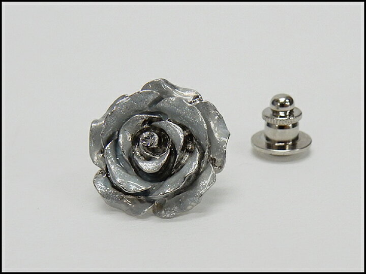 楽天市場】ラペルピン メンズ スワロフスキー 白 薔薇 花 クリスタル色 
