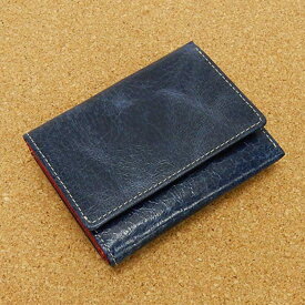 ◆ニブリック◆三つ折り財布◆青◆小銭入れ付き◆日本製◆ピッグレザー/豚革◆AK33-BL