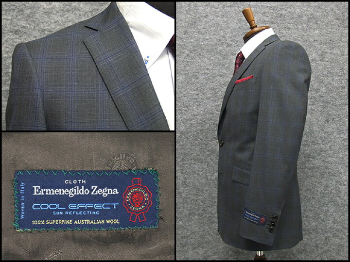 楽天市場】春夏物 霜降りグレー格子 [Ermenegildo Zegna] ゼニア COOL 