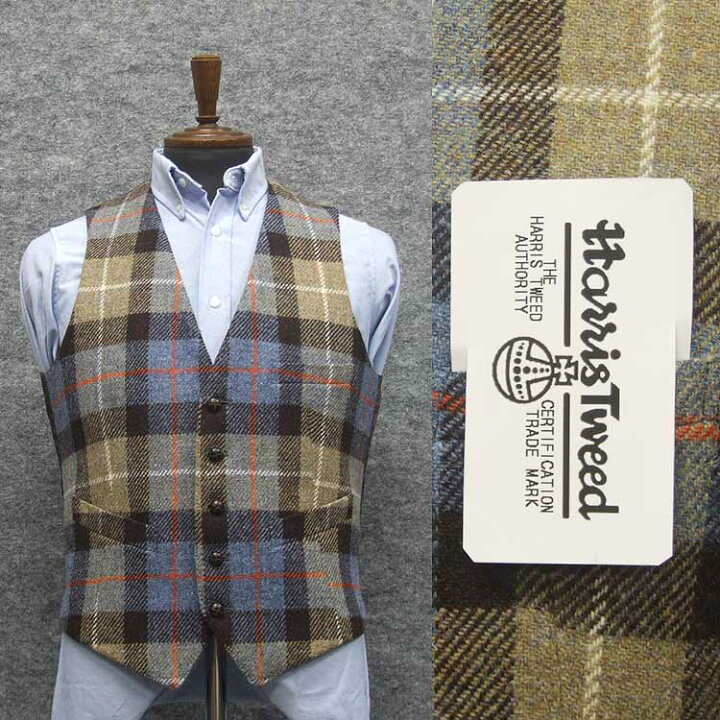 楽天市場】英国生地 [Harris Tweed]ハリスツイード ベスト 日本製 [A体 
