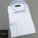 ■a.v.v■七分袖ドレスシャツ■ライトブルー/ドビー菱柄■ホリゾンタルカラー■COOL DRY■形態安定■COOL BIZ■avv7-16