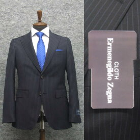 2020春夏物　濃紺/縞　[Ermenegildo Zegna] ゼニア TROPICAL使用　トレンドスタイル2釦スーツ　[A体][AB体]　EZD70