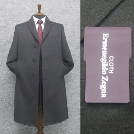 [Ermenegildo Zegna] ゼニア カシミヤ100％　日本製　シングルチェスターコート　濃グレー [YA体～AB体対応]　スタイリッシュ　EZ-coat32