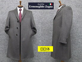 [Ermenegildo Zegna] ゼニア カシミヤ100％　日本製　シングルチェスターコート　中グレー [BB体　対応]　スタイリッシュ　EZ-coat34
