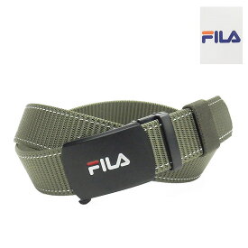 〓FILA〓フィラ　スマートロック　カジュアルベルト　カーキ　3.5cm巾　ナイロンベルト　5FM022-51