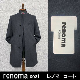 [renoma] レノマHOMME カシミヤ混　デザインスタンドカラー　ウールコート　スタイリッシュ　濃紺　メンズ　REC3407-88