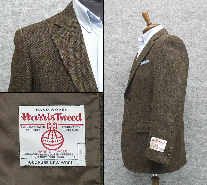 楽天市場】☆AB6 英国生地 Harris Tweed ハリスツイード ジャケット 