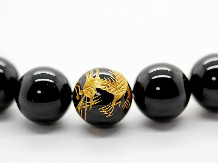 楽天市場】金彫龍 オニキス 20mm 数珠 ネックレス パワーストーン 