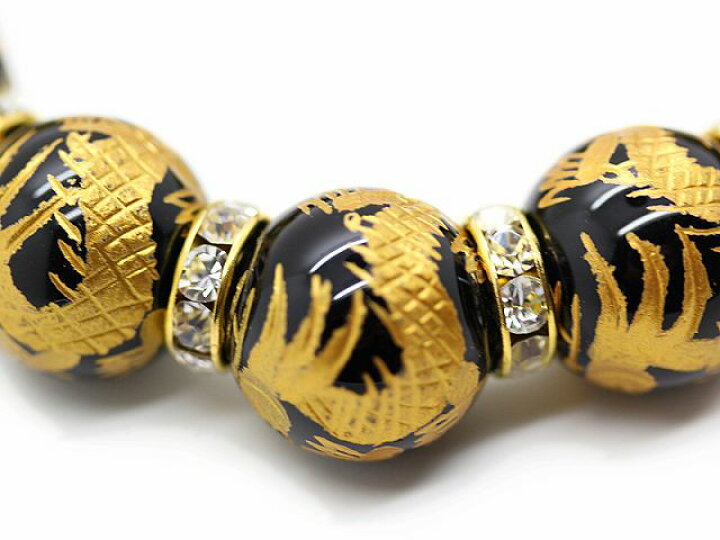 楽天市場】金彫り五本爪皇帝龍 オニキス 16mm ゴールドロンデル 数珠 