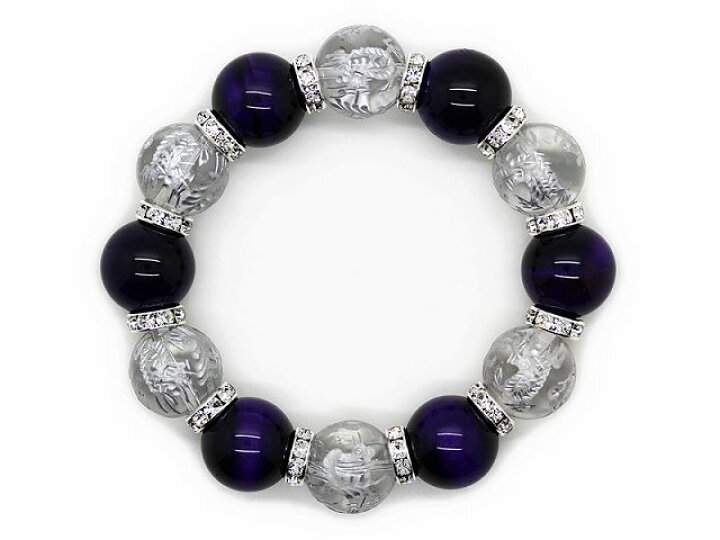 楽天市場】パープルタイガーアイ 16mm 一玉に銀彫り四神水晶 16mm 