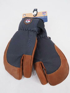 HESTRA ALPINE PRO 3-FINGER FULLLEATHER SHORT (4) NAVY/BROWN wXg ~bg O[u Ki