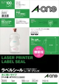 エーワン ラベルシール［レーザープリンタ］ 水に強いタイプ マット紙・ホワイト 28392