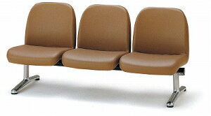 TOKIO【藤沢工業】 ロビーチェア(待合室用長椅子)背付肘無し・ビニールレザータイプ 3人用 LA-3L W1560xD630xH740mm