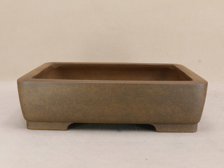 楽天市場】【盆栽鉢】 時代鉢 満留平作 烏泥撫角長方鉢（左右29cm 足裏  
