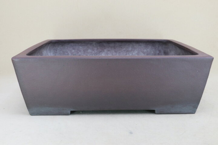 楽天市場】【盆栽鉢】 時代鉢 山秋 紫泥長方鉢 （左右40.5cm 無傷 
