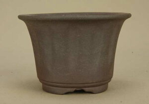 【伊予路園】【盆栽鉢】 小石原焼/外緑深丸 焼締鉢(大きめの小品鉢)【径:13cm 高:9cm】【ミニ鉢〜小鉢】