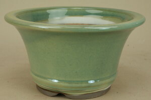 【伊予路園】【盆栽鉢】 小石原焼/6寸 深丸鉢 【左右18cm】【ミニ鉢〜小鉢】