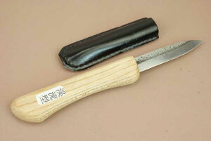 【盆栽 道具】播州刃物 寿 小刀 (渓流型)刃渡60mm(黒皮鞘付)【盆栽 手入れ道具】