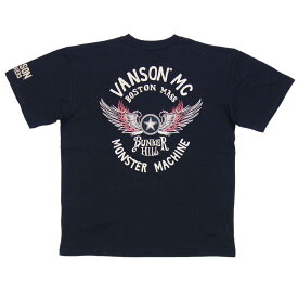 【ポイント5倍】バンソン vanson 半袖 Tシャツ メンズ 黒 NVST-2209