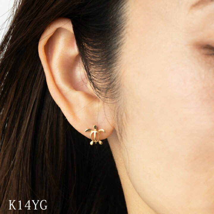 楽天市場】ハワイアン ジュエリー ピアス 14k ホヌ ハワイアン 