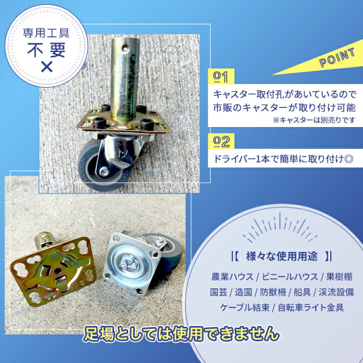 楽天市場】キャスター取付用ベース Φ25.4用 【80個】 (ミニクラ 