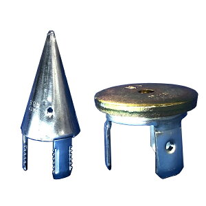 管打ち兄弟(ニューパイット) 兄弟セット 40セット 抜け止め機構なし 先端40個とヘッド40個のセット Φ48.6単管パイプに取り付けてクイに just ベロなし 仮設資材,防獣クイ,選挙クイ,スチー