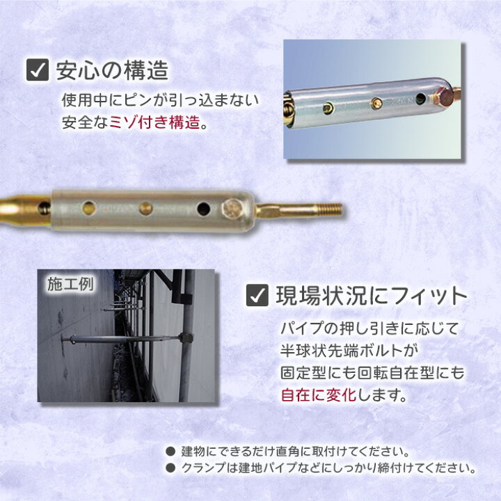 楽天市場】KS 壁つなぎ 2段C型 ZA-NF 680から1060mm 10本 足場と建物 