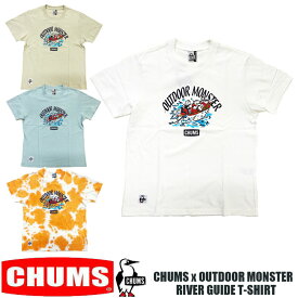 2023新作 東北別注 CHUMS CHUMS×OM RIVER GUIDE 半袖Tシャツ 全4色 メンズ　チャムス Tシャツ CH01-2263