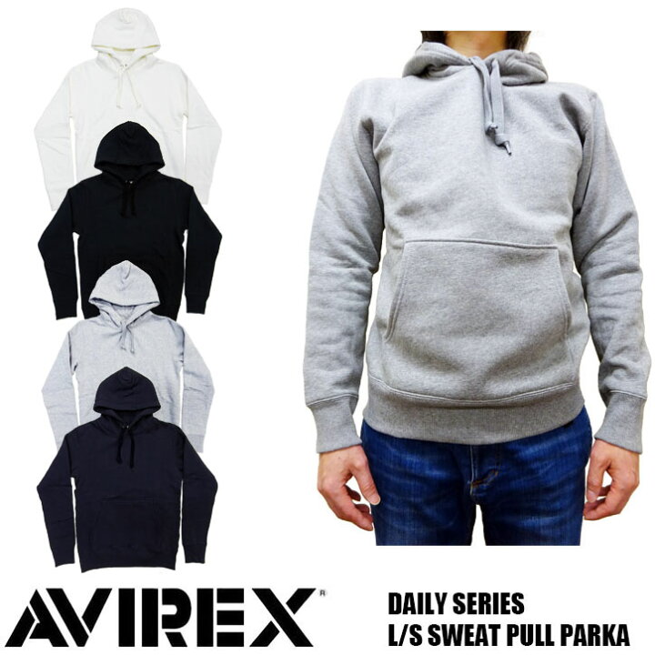 楽天市場】【AVIREX】アビレックス DAILY L/S SWEAT PULL PARKA 全4色 