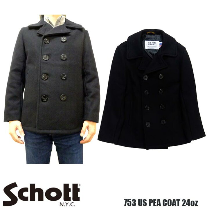 楽天市場】Schott 753US PEA COAT 24oz ショット スリムフィット 
