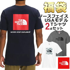 ノースフェイス Tシャツ 福袋 メンズ 2枚セット USAモデル 2枚組 THE North Face 半袖Tシャツ 2点セット まとめ買い お得 お楽しみ袋 送料無料 メンズ ブランド 福袋 2024 予約 取寄 春 夏セット