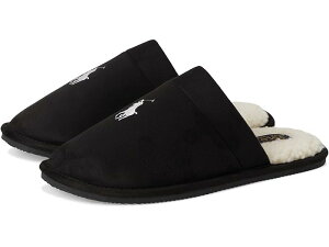 (���) �����t���[���� �N�������X �X�J�t �X���b�p Polo Ralph Lauren Klarence Scuff Slipper Black/Cream 1