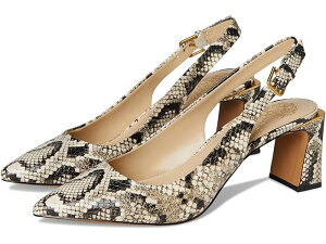 (���) ���B���X�J���[�g �n���f�� �o�b�N�� �X�����O�o�b�N �p���v�X Vince Camuto Hamden Buckle Slingback Pumps Black/Cream