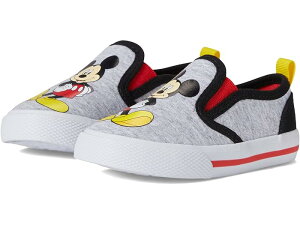 (���) �W���Y�� �~�b�L�[ �L�����o�X �X���b�v �I�� (�g�h���[ ���g�� �L�b�h) Josmo Mickey Canvas Slip-On (Toddler/Little Kid) Grey/Red