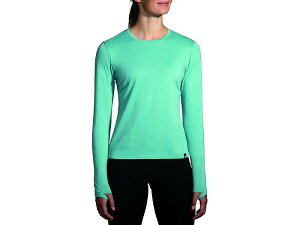 (���) �u���b�N�X ���O�[ �����O �X���[�u Brooks Luxe Long Sleeve Heather Aqua