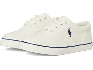 (���) �����t���[���� �L�b�Y �L�[�g�� �X�j�[�J�[ (���g�� �L�b�h) Polo Ralph Lauren Kids Keaton Sneaker (Little Kid) Cream Canvas/Navy Player Pony
