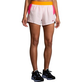 (取寄) ブルックス レディース チェイサー 3インチ ランニング ショート - ウィメンズ Brooks women Chaser 3in Running Short - Women's Quartz/Hyper Pink/Brooks