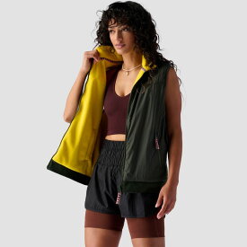 (取寄) ストイック レディース リバーシブル ポラール フリース ベスト - ウィメンズ Stoic women Reversible Polar Fleece Vest - Women's Cyber Yellow/Duffel Bag