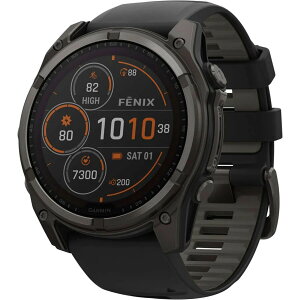 (���) �K�[�~�� �t�F�j�b�N�X 8 �\�[���[ �T�t�@�C�A �X�|�[�c �E�H�b�` Garmin fenix 8 Solar Sapphire Sport Watch Carbon Gray DLC Titanium (Black/Pebble Gray Silicone Band)