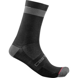 (���) �J�X�e�� �A���t�@ 18 �\�b�N Castelli Alpha 18 Sock Black/Dark Gray