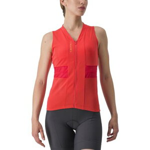 (���) �J�X�e�� ���f�B�[�X �A�j�} 4 �X���[�u���X �W���[�W - �E�B�����Y Castelli women Anima 4 Sleeveless Jersey - Women's Hibiscus/Soft Orange