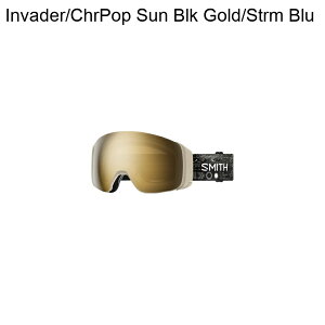 (���) �X�~�X 4D �}�O ���E �u���b�W �t�B�b�g �S�[�O���Y Smith 4D Mag Low Bridge Fit Goggles Chalk Space Invader/ChrPop Sun Blk Gold/Strm Blu